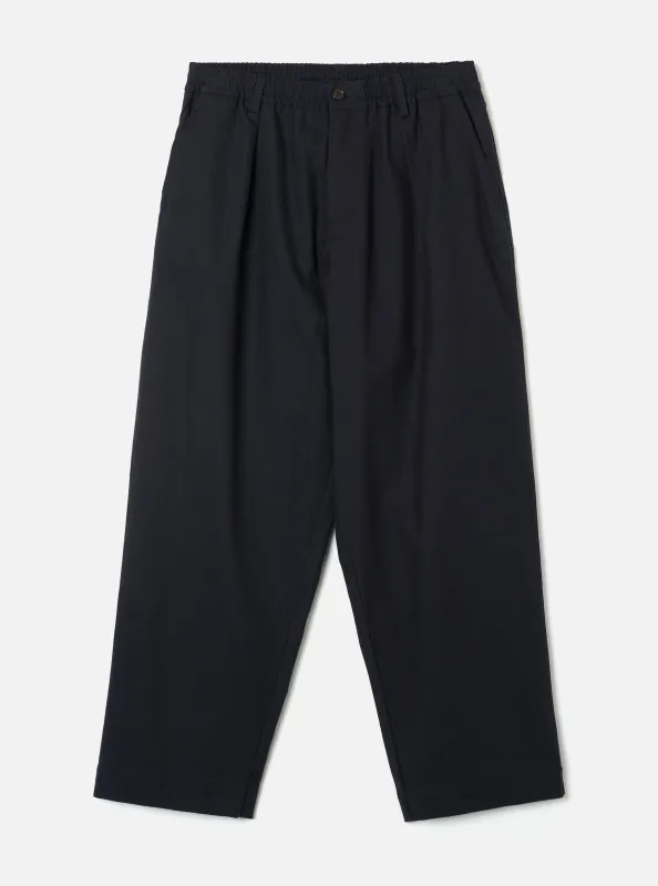 Navy Lucca Suiting Oxford Pant made by Universal Works