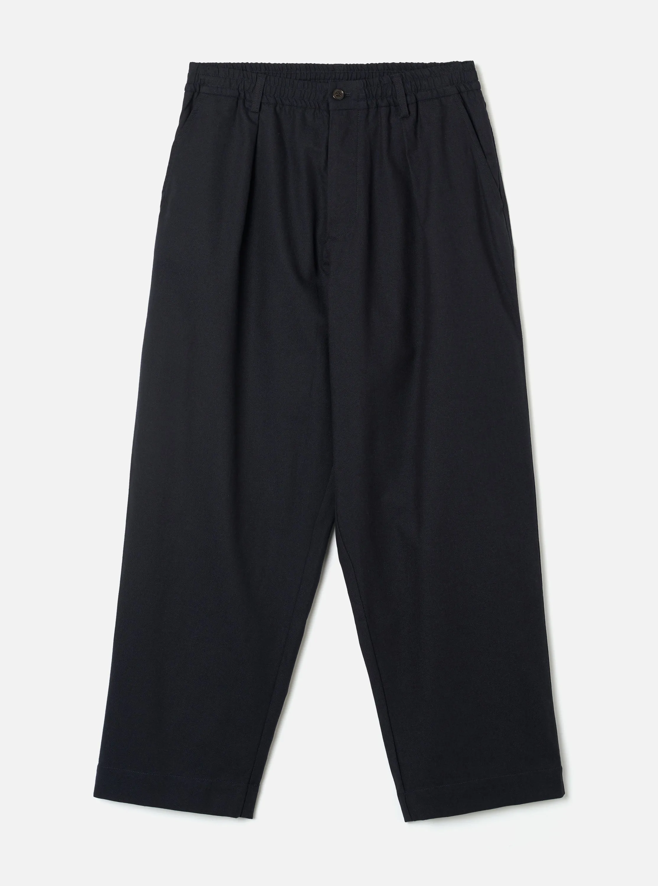 Navy Lucca Suiting Oxford Pant sold by Universal Works
