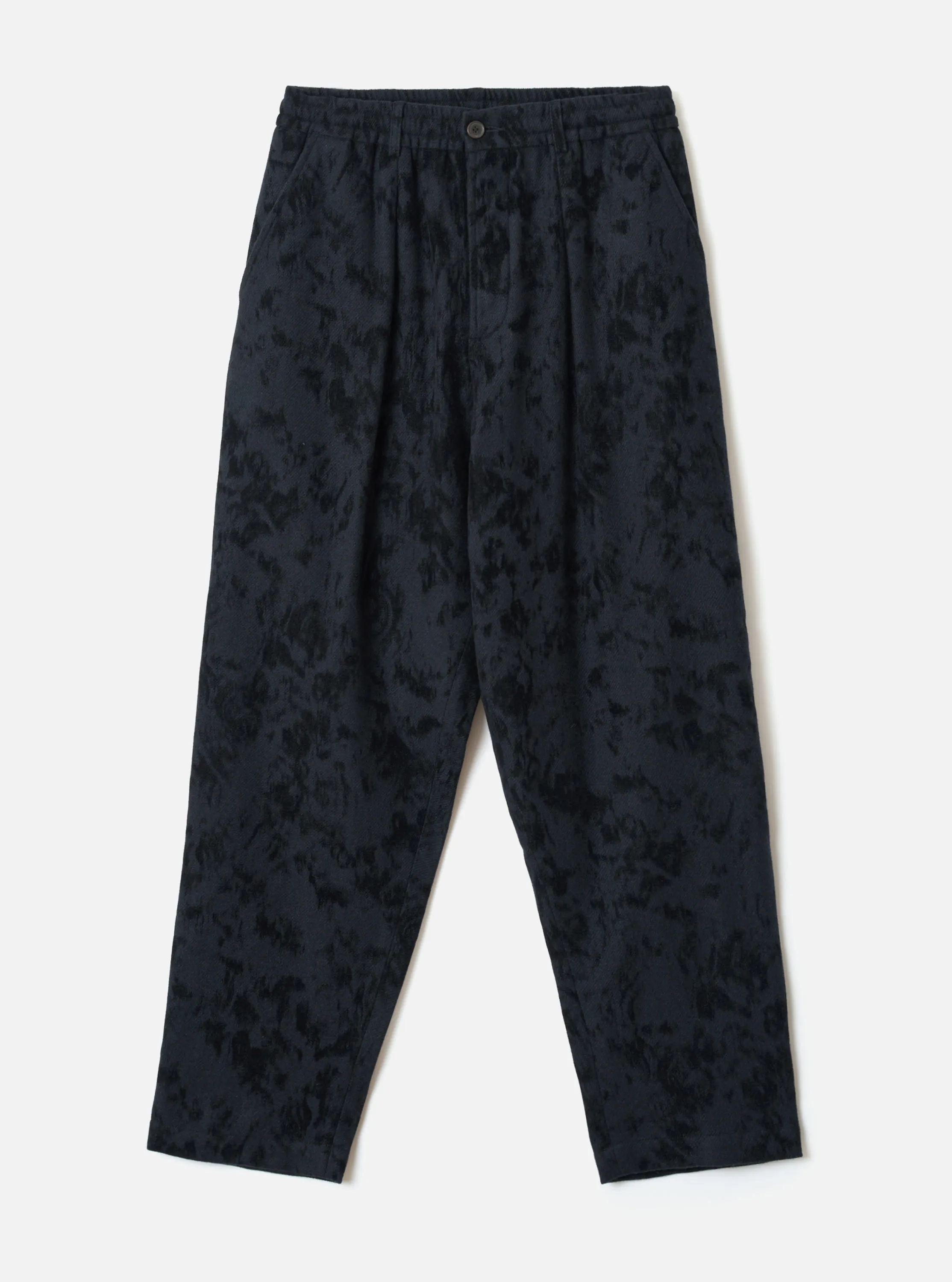 Black Be Bop Wool Mix Pleated Track Pant sold by Universal Works