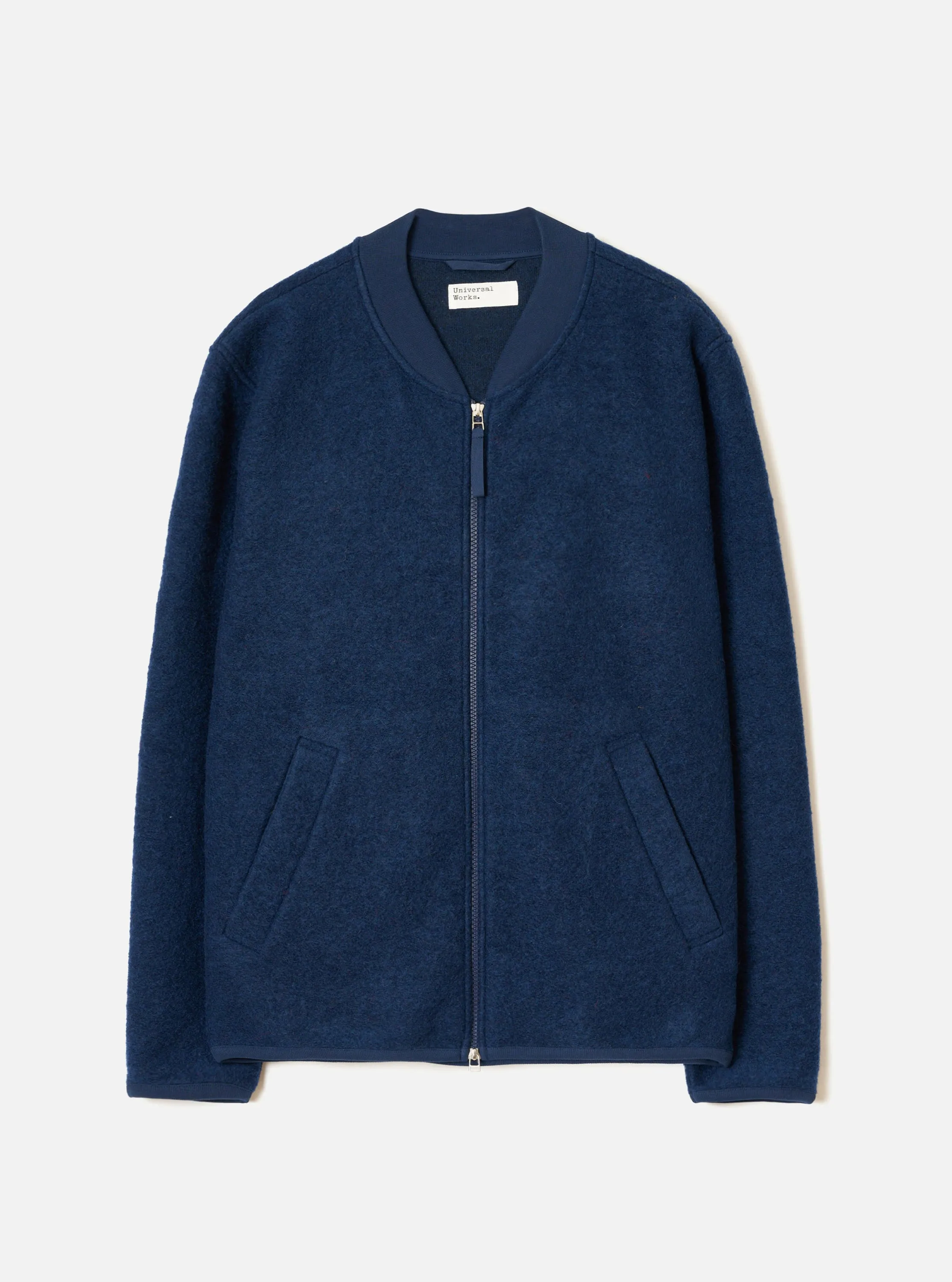 Indigo Wool Fleece Zip Bomber Jacket sold by Universal Works