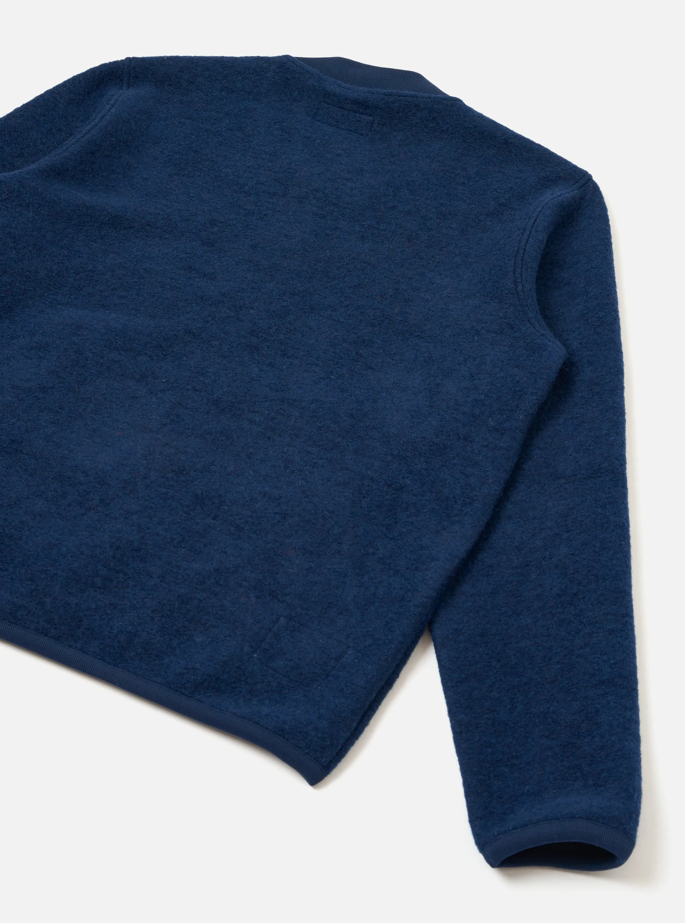 Indigo Wool Fleece Zip Bomber Jacket sold by Universal Works product image thumbnail 3