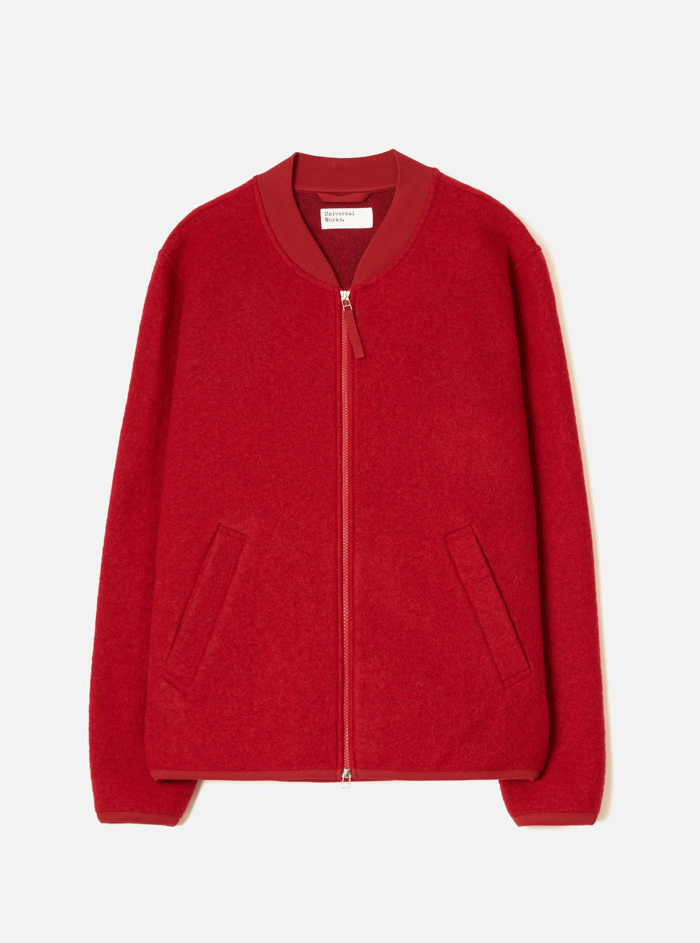 Scarlet Wool Fleece Zip Bomber Jacket sold by Universal Works