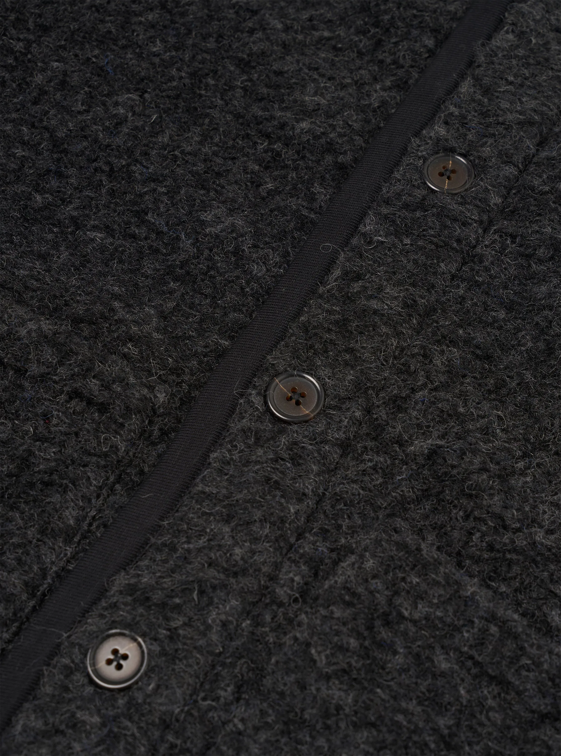 Charcoal Bouclet Fleece Lancaster Gilet sold by Universal Works product image thumbnail 4