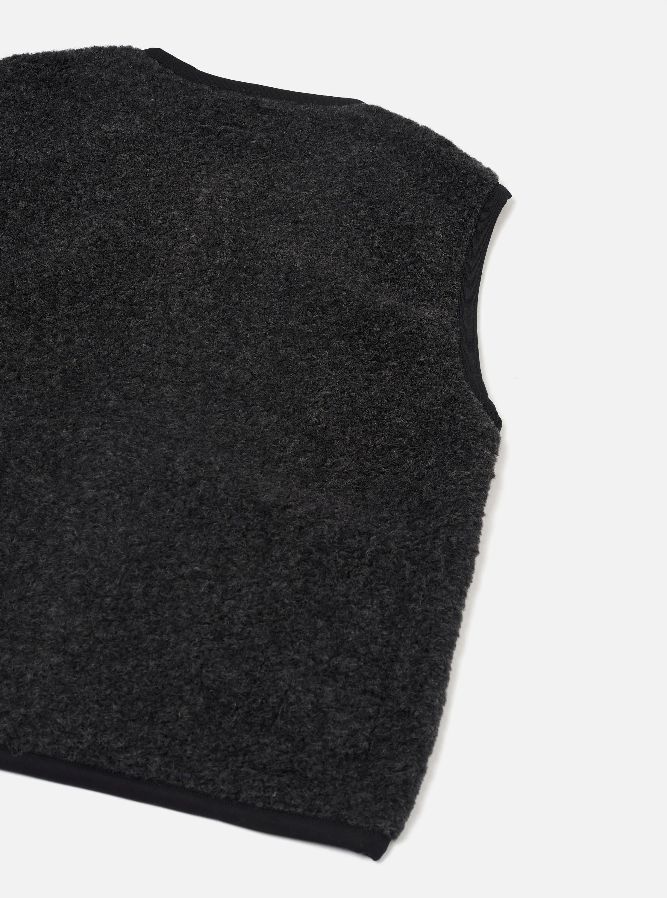 Charcoal Bouclet Fleece Lancaster Gilet sold by Universal Works product image thumbnail 3