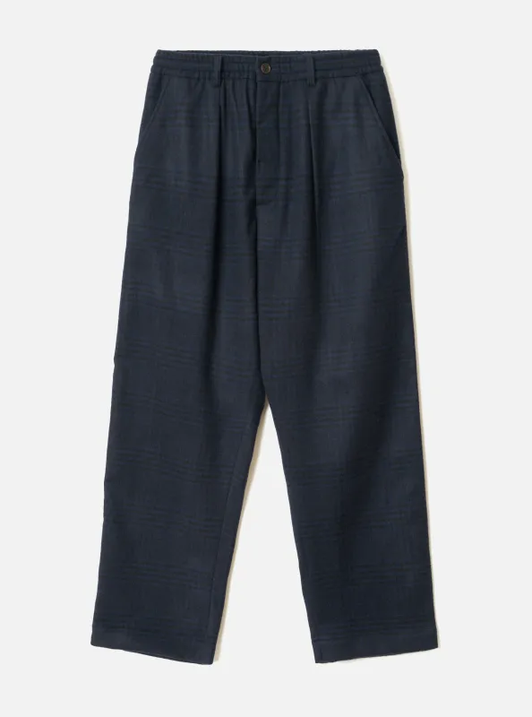 Navy Bob Wool Mix Oxford Pant made by Universal Works