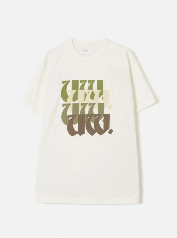 Ecru Single Jersey UW Print Core Tee made by Universal Works