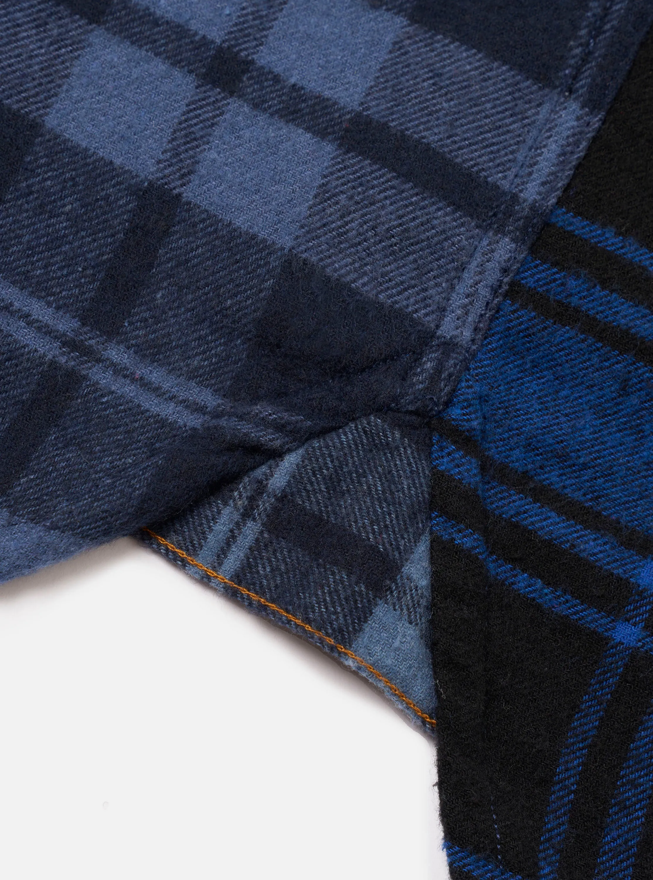 Navy/Blue Brush Panel Check 1 Lazy Day Shirt sold by Universal Works product image thumbnail 5