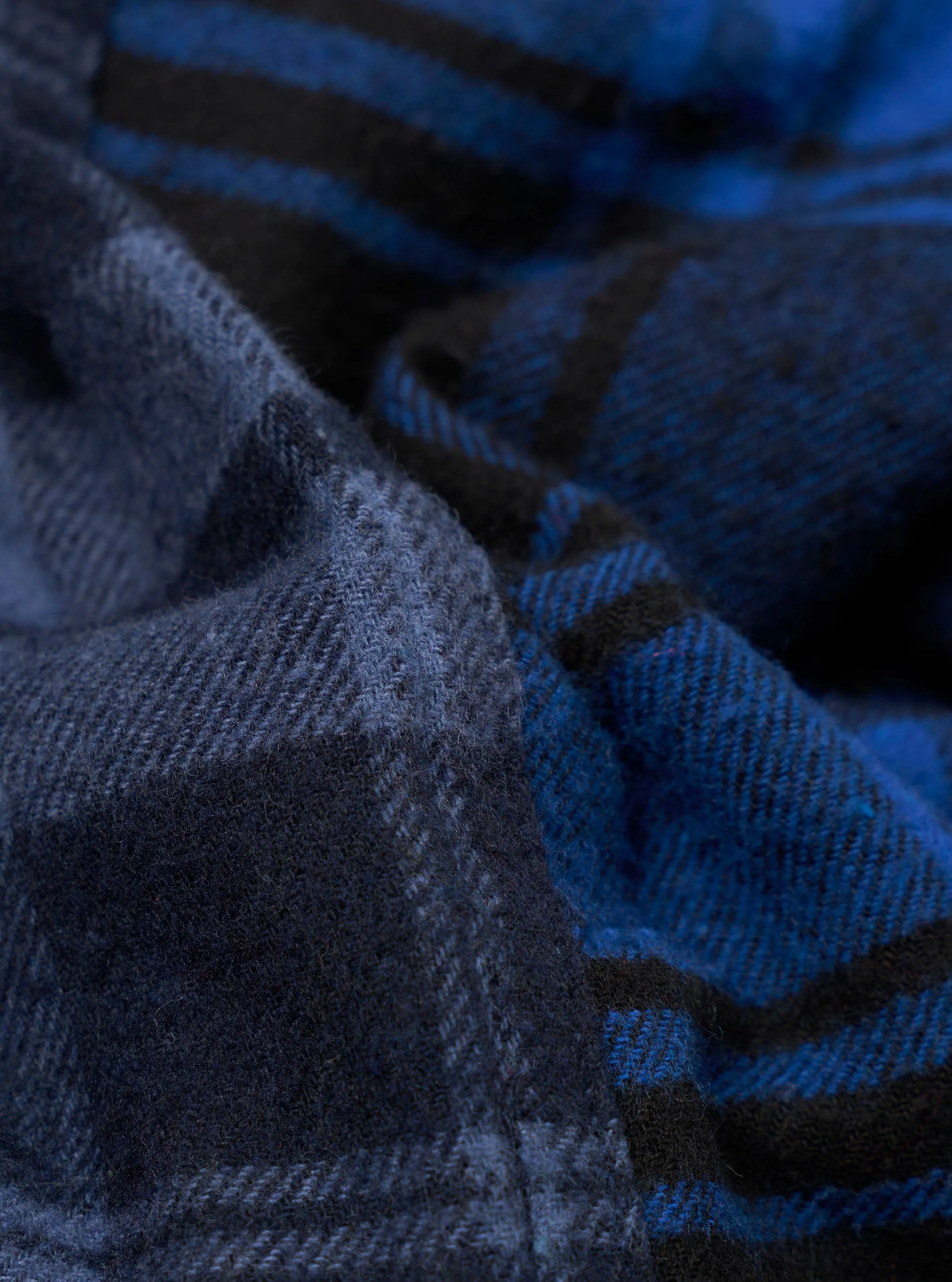 Navy/Blue Brush Panel Check 1 Lazy Day Shirt sold by Universal Works product image thumbnail 2