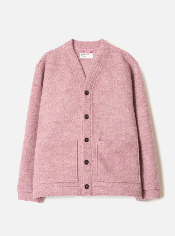 Pink Raven Fleece Advance Cardigan made by Universal Works