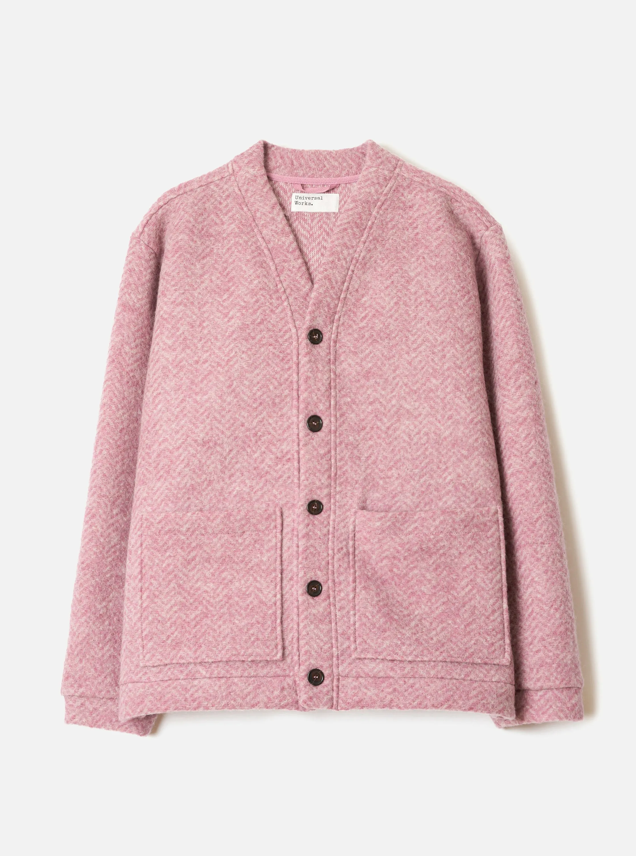 Pink Raven Fleece Advance Cardigan sold by Universal Works