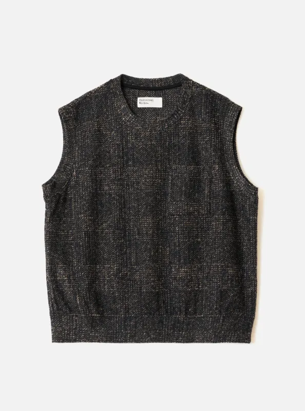 Navy Deca Light Knit Sleeveless Crew made by Universal Works