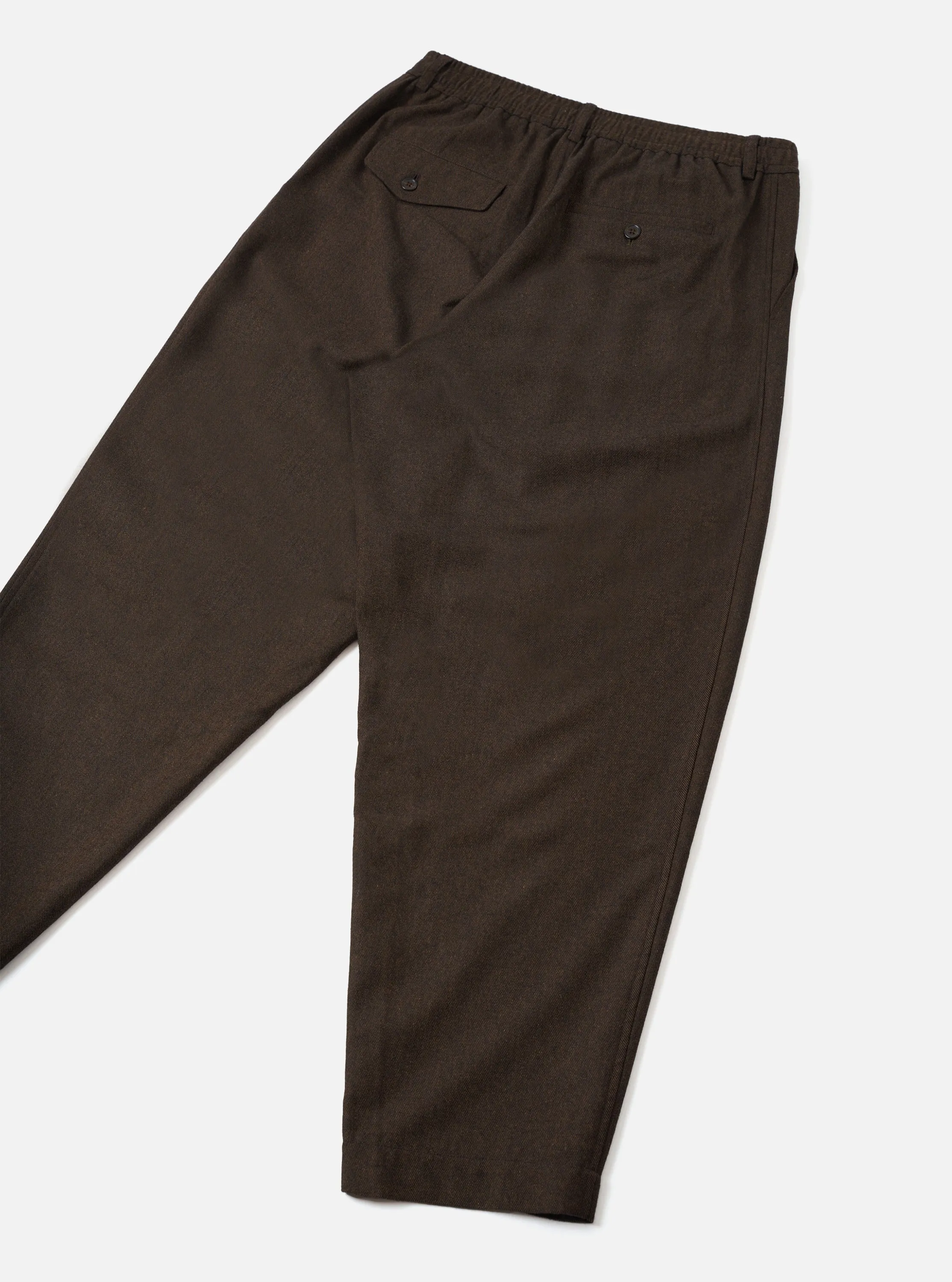 Brown Recycled Italian Tweed Pleated Track Pant sold by Universal Works product image thumbnail 3