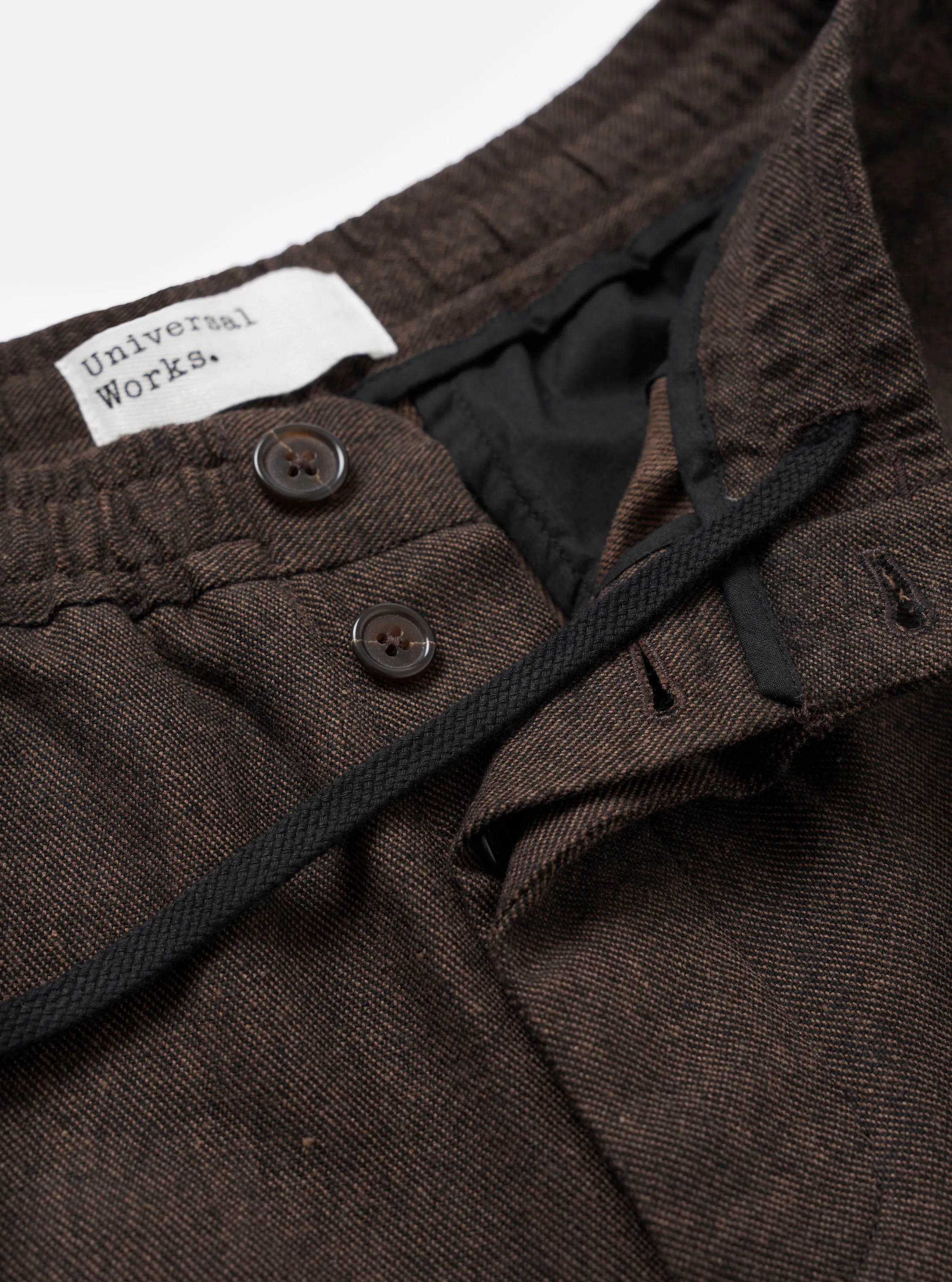 Brown Recycled Italian Tweed Pleated Track Pant sold by Universal Works product image thumbnail 4