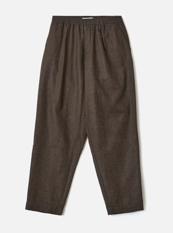 Brown Recycled Italian Tweed Pleated Track Pant made by Universal Works