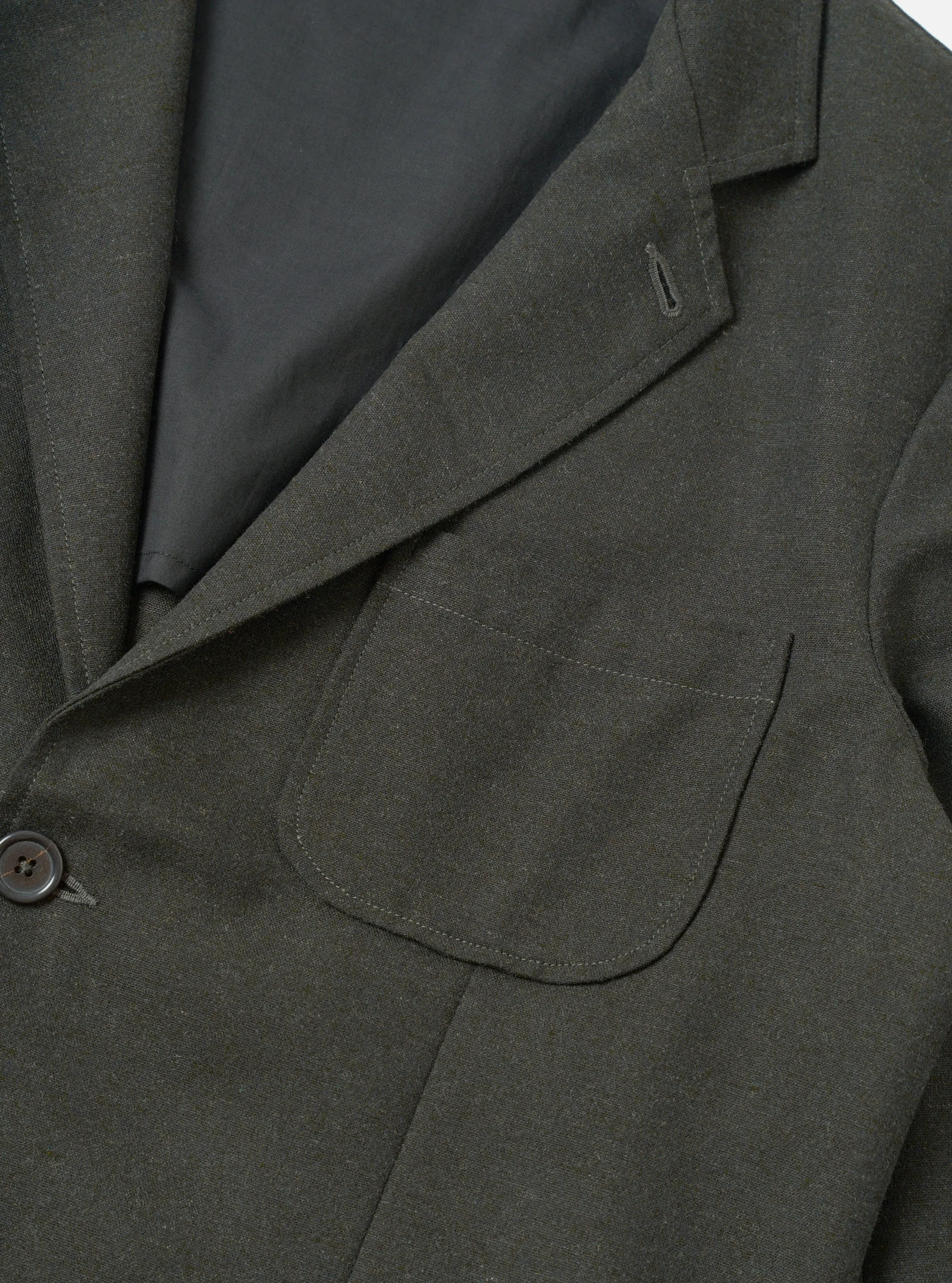 Olive Recycled Italian Tweed Two Button Jacket sold by Universal Works product image thumbnail 4