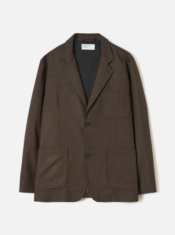 Brown Recycled Italian Tweed Two Button Jacket made by Universal Works