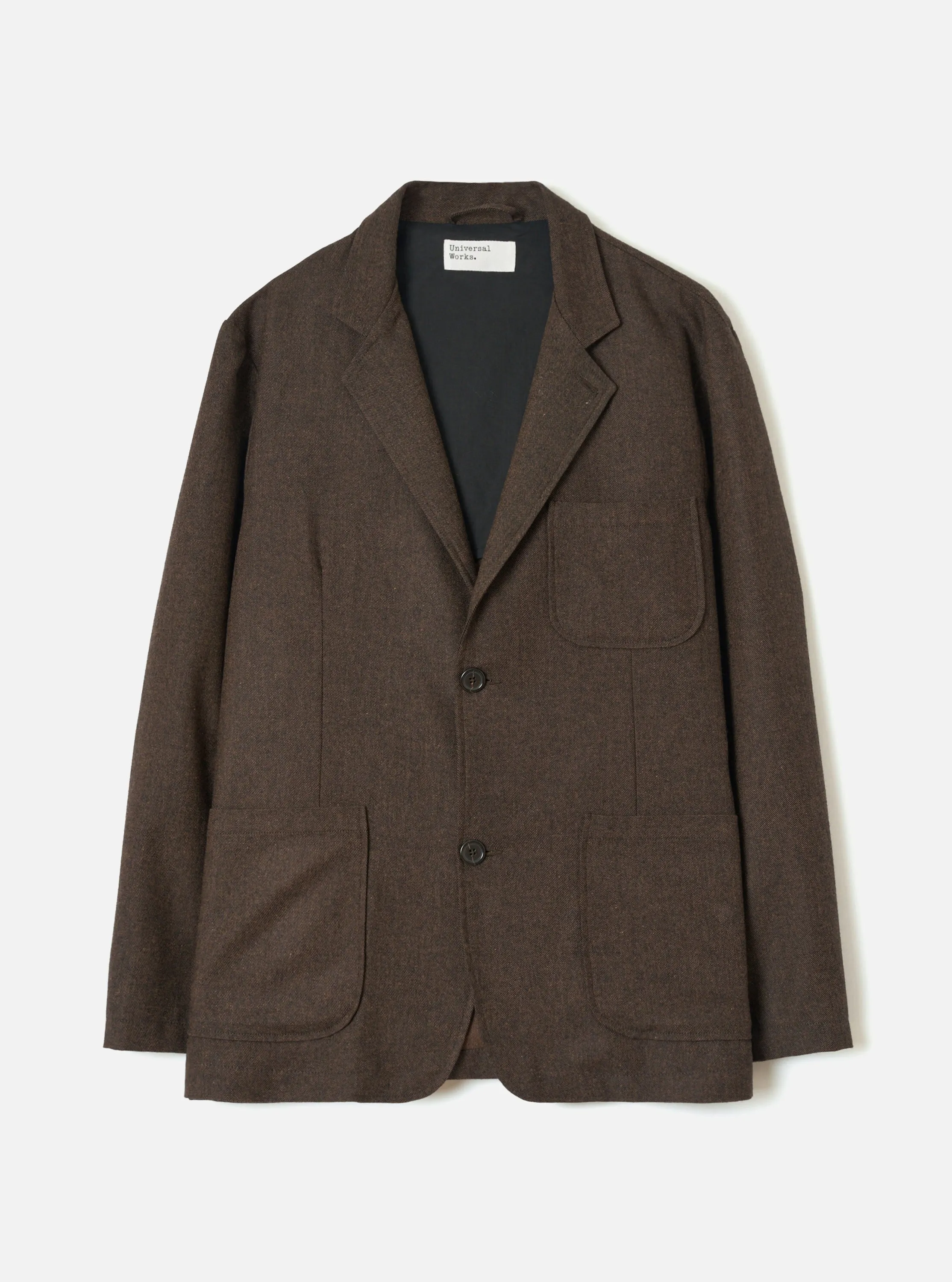 Brown Recycled Italian Tweed Two Button Jacket sold by Universal Works