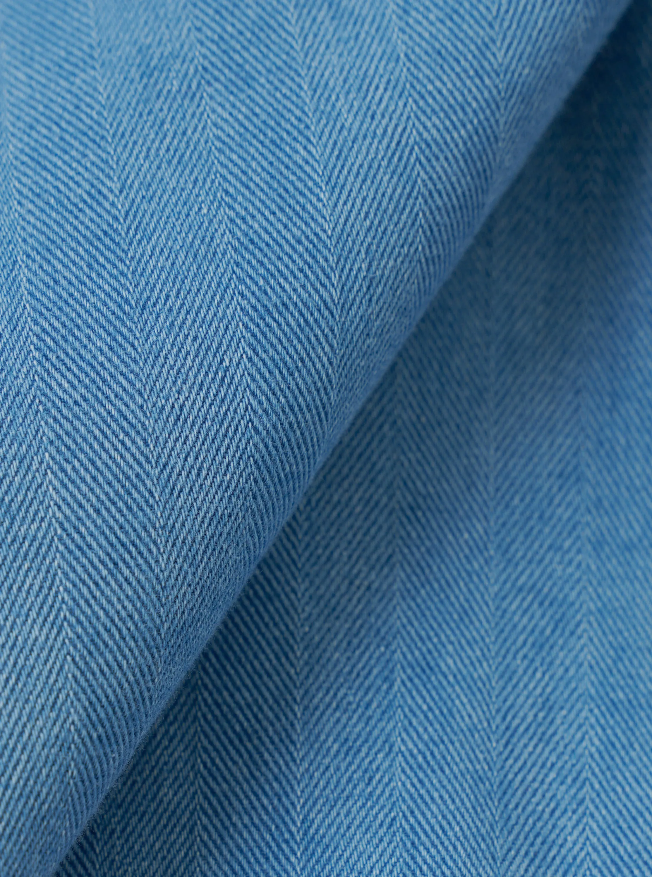 Washed Indigo Recycled Herringbone Attendant Shirt sold by Universal Works product image thumbnail 2