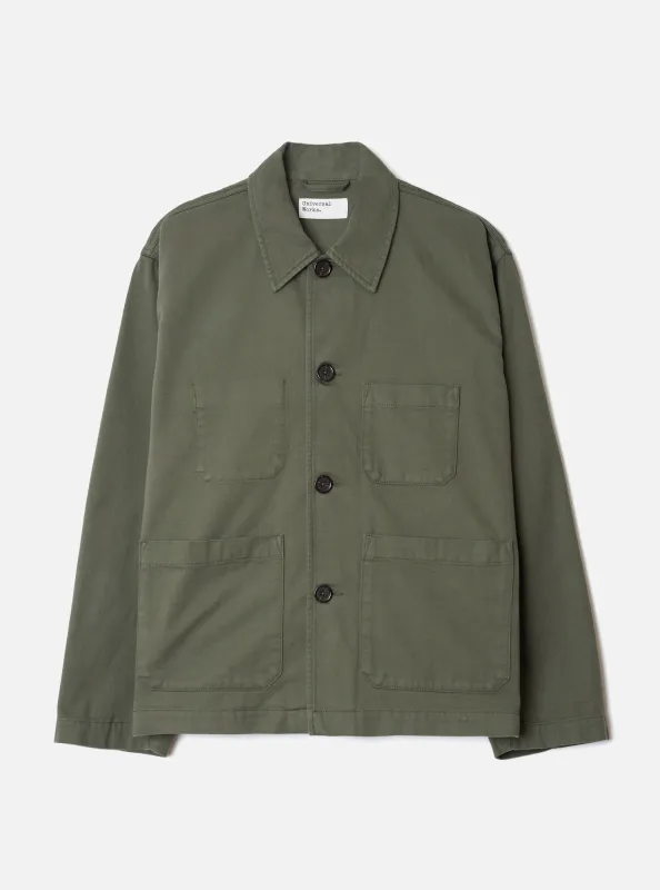 Olive Slub Sateen Ives Jacket made by Universal Works
