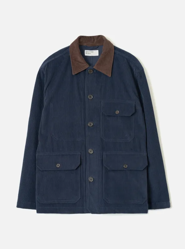 Dark Navy Cord Utility Jacket made by Universal Works