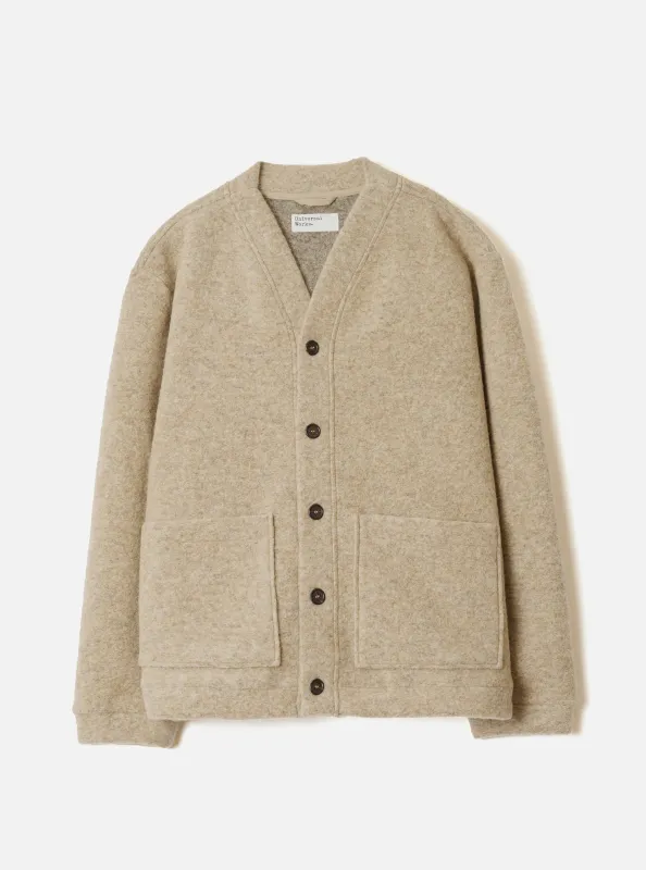 Fawn Wool Fleece Advance Cardigan made by Universal Works