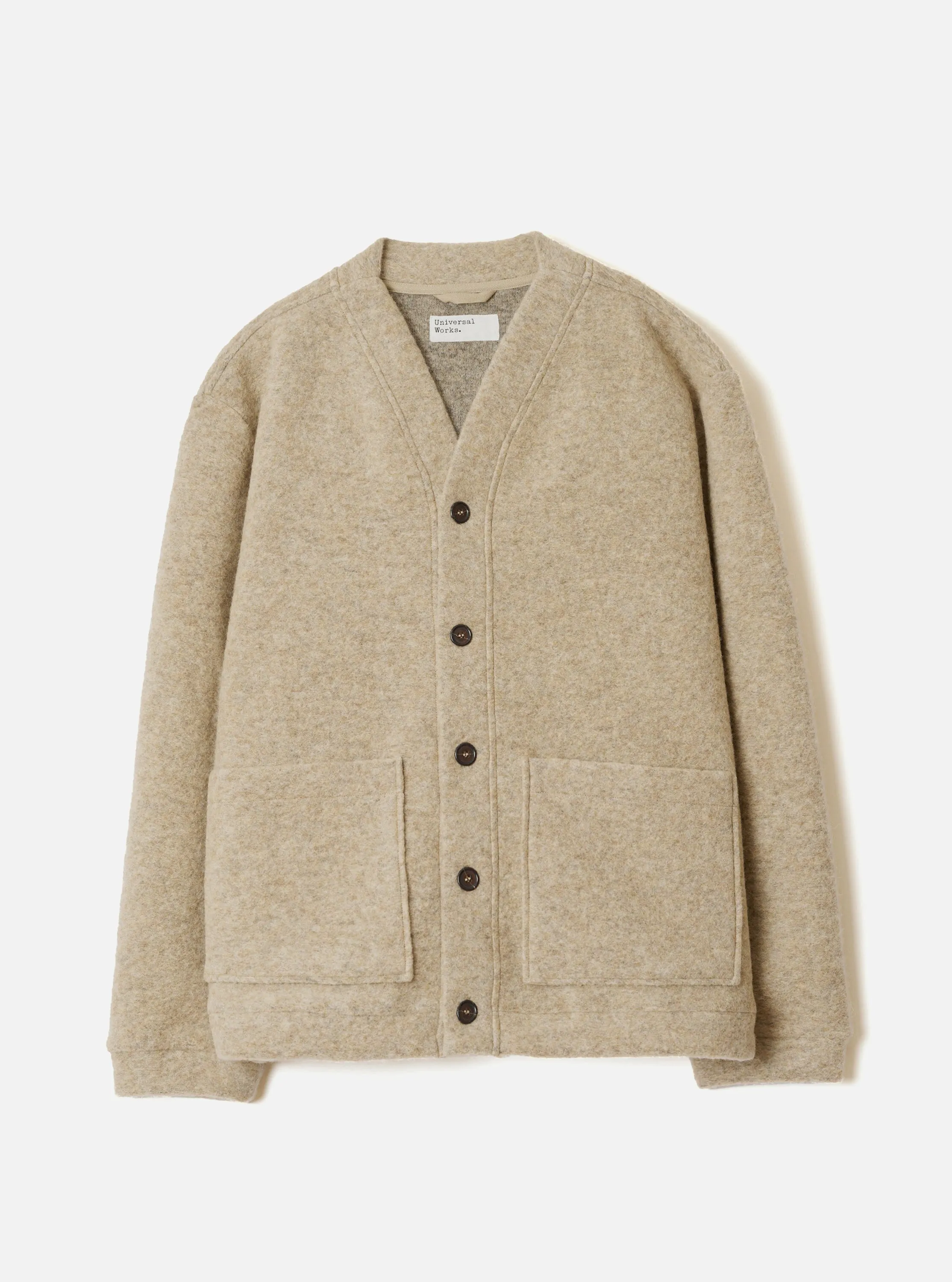 Fawn Wool Fleece Advance Cardigan sold by Universal Works