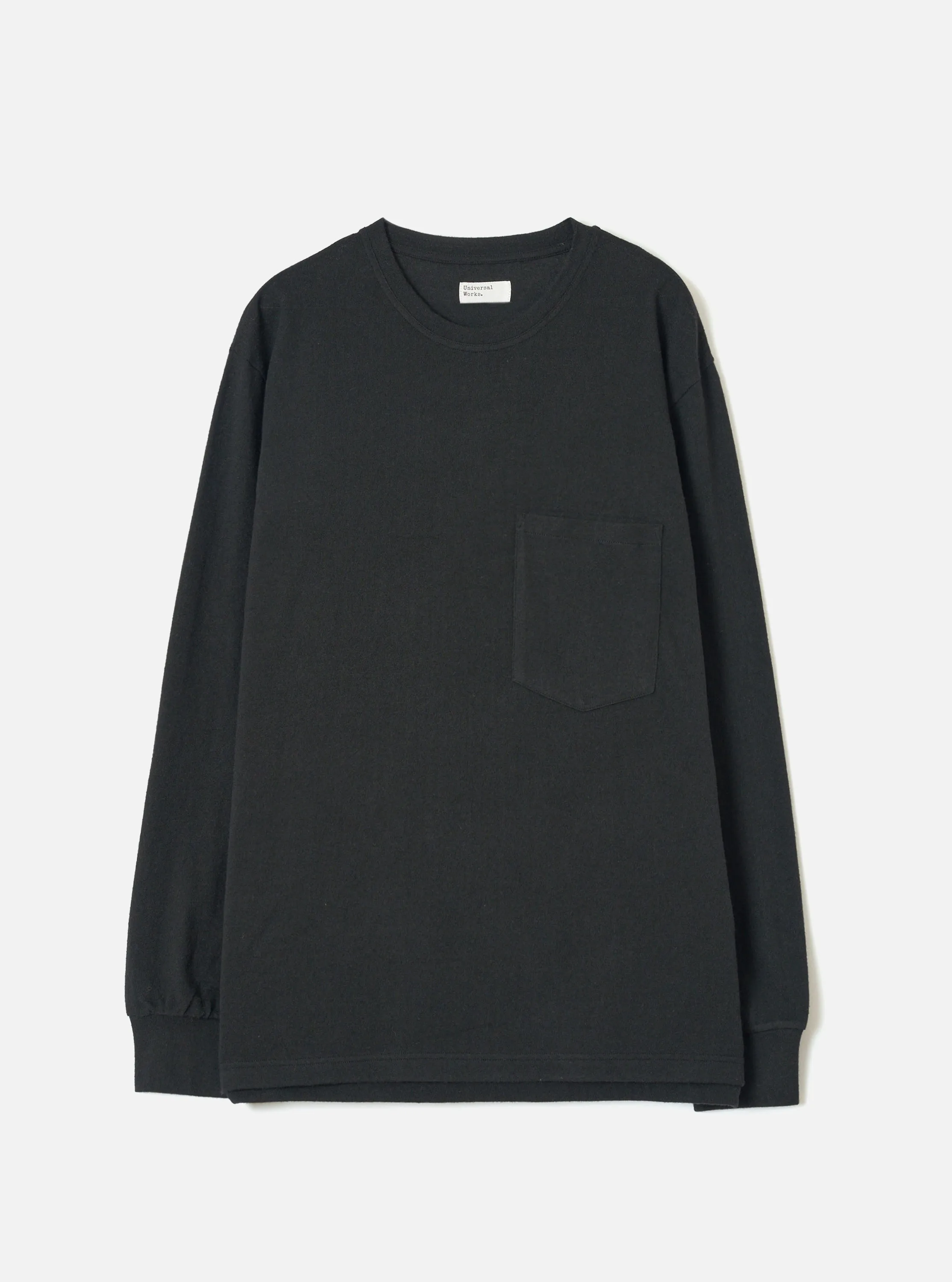 Black Recycled Wool Mix SJ L/S Pocket Tee sold by Universal Works