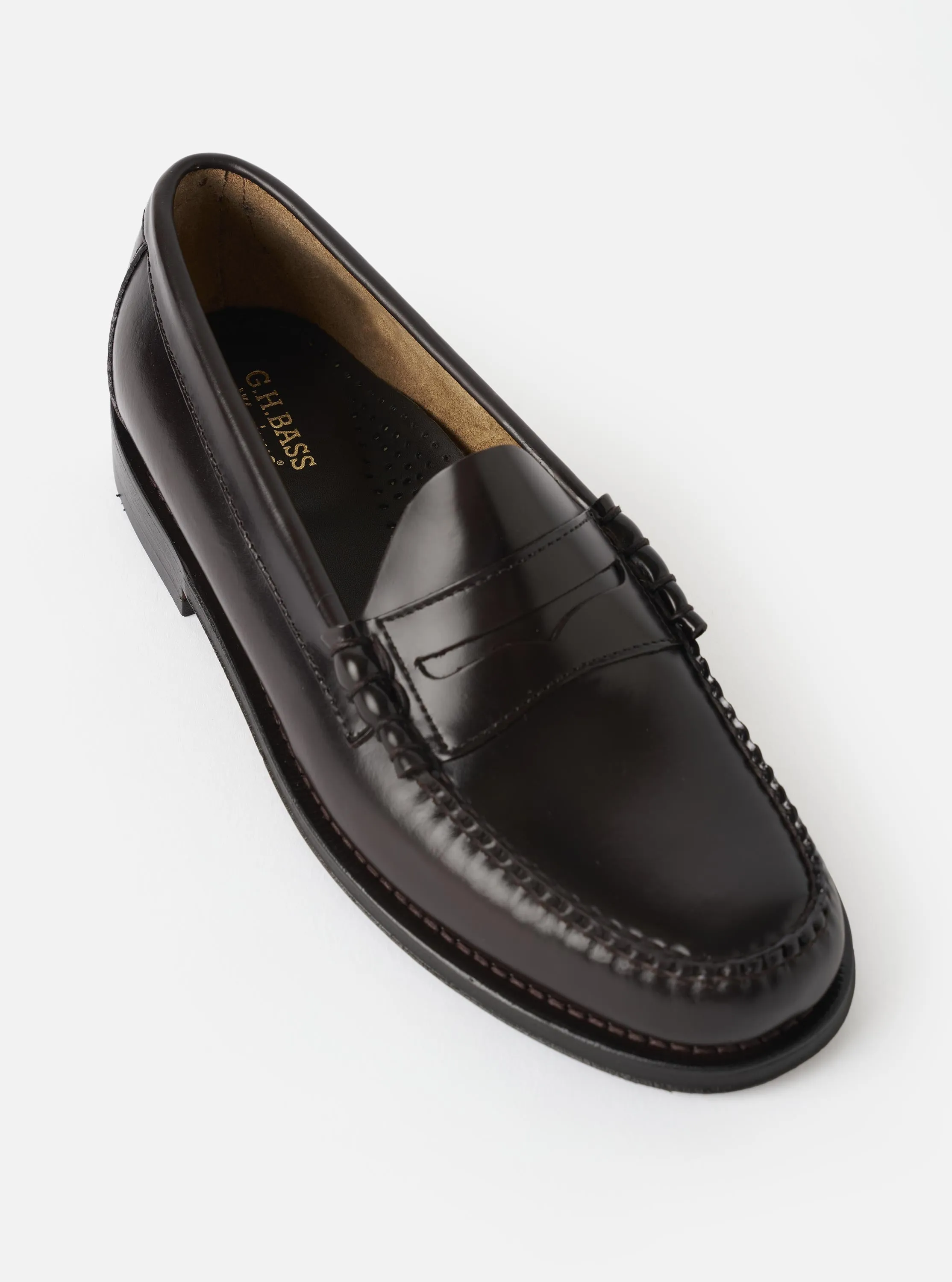 G.H.Bass Chocolate Leather Weejuns Heritage Larson Moc Penny Loafer sold by Universal Works product image thumbnail 2