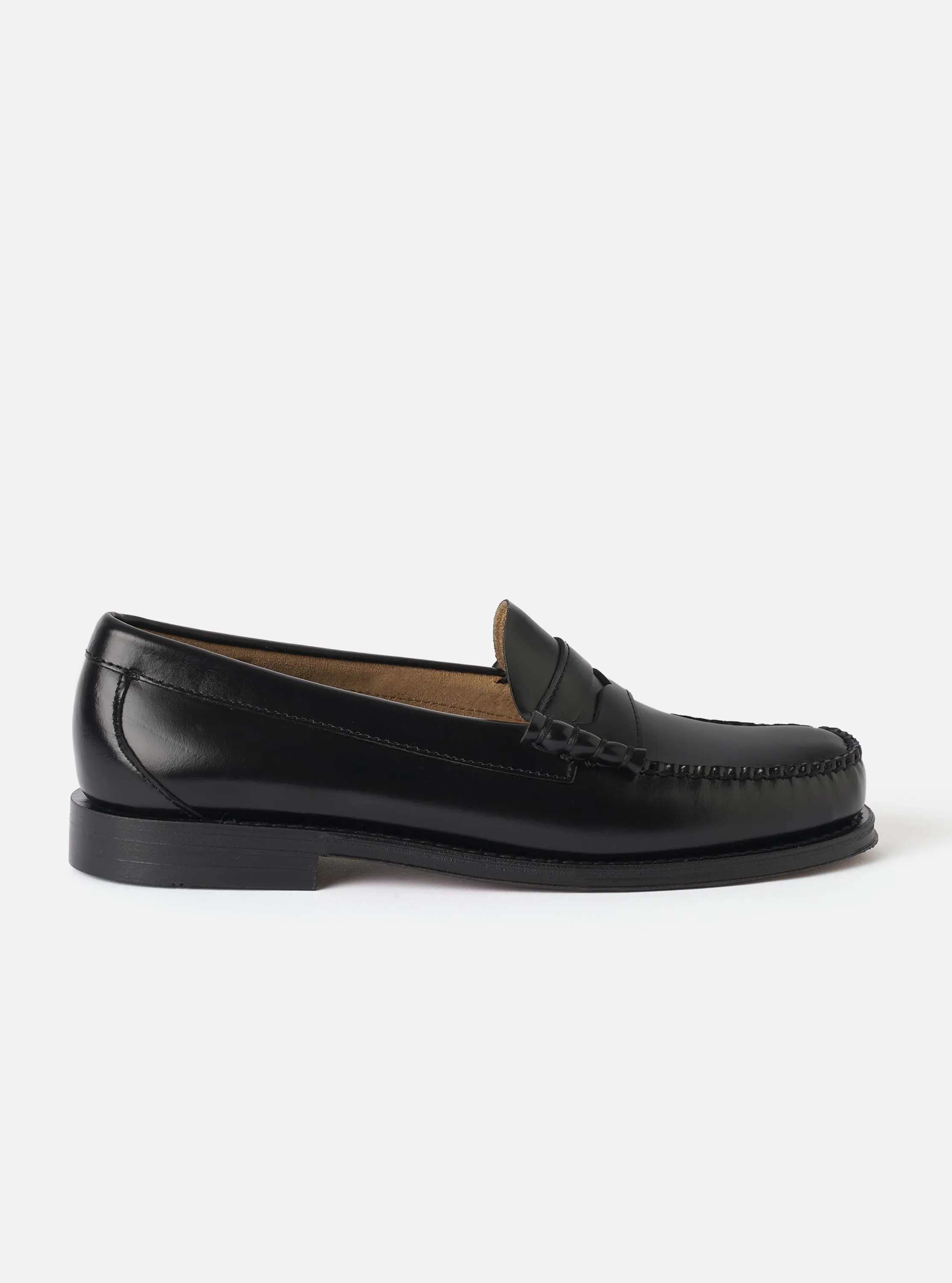 G.H.Bass Black Leather Weejuns Heritage Larson Moc Penny Loafer sold by Universal Works