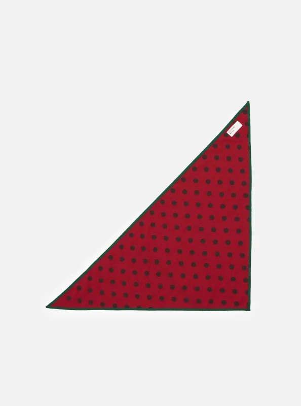 Red/Black Bold Dot Print Rayon Scout Scarf made by Universal Works