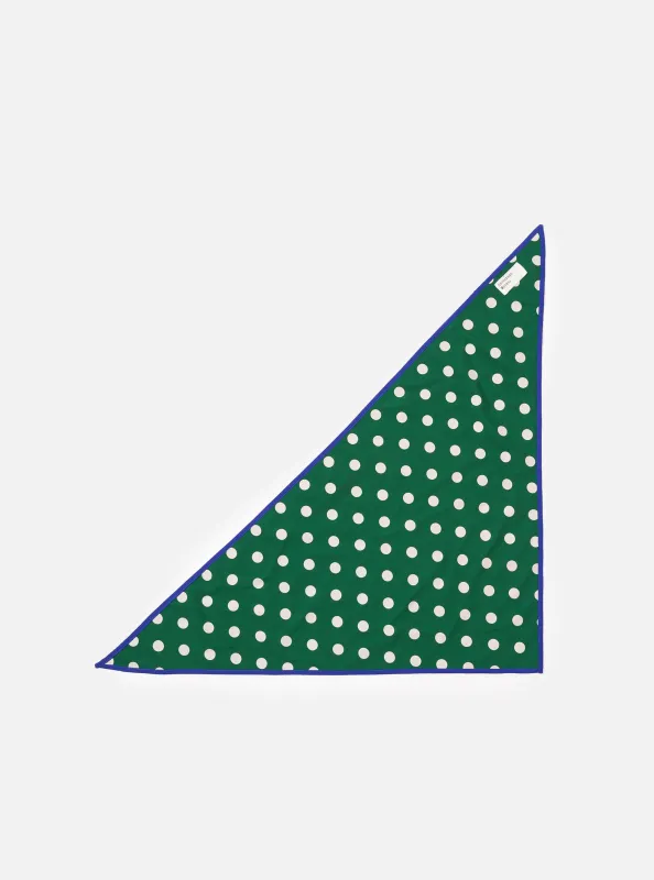 Forest Green Bold Dot Print Rayon Scout Scarf made by Universal Works