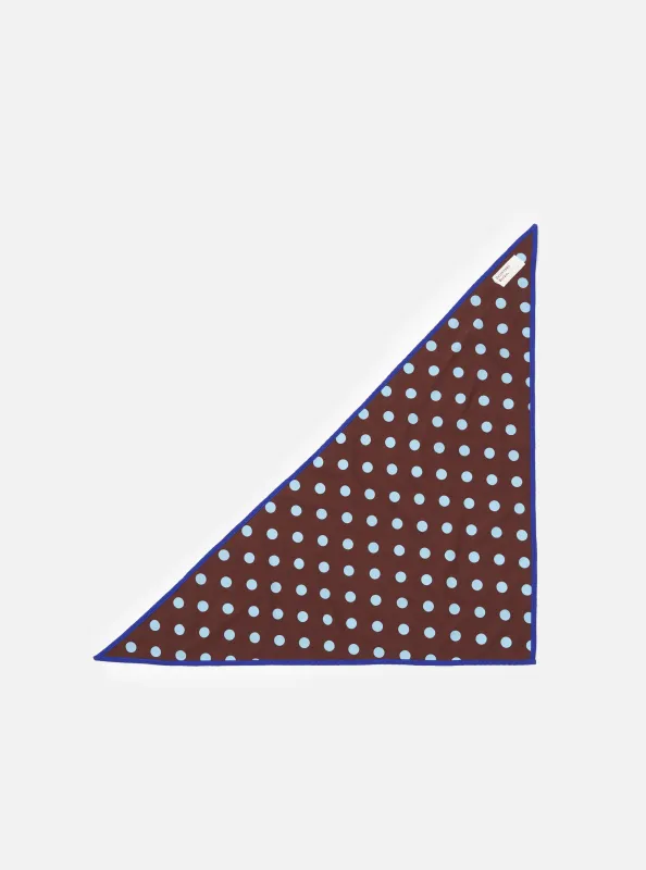 Brown Bold Dot Print Rayon Scout Scarf made by Universal Works
