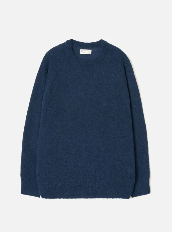 Navy Alpaca Knit Lyon Crew made by Universal Works