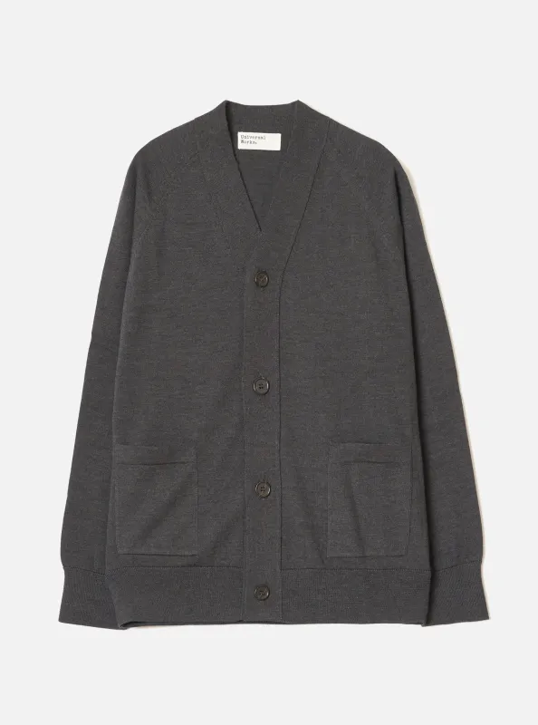 Charcoal Merino Loose Cardigan II made by Universal Works