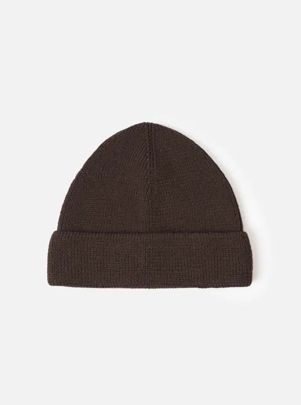 Brown Merino Knit Watch Cap made by Universal Works