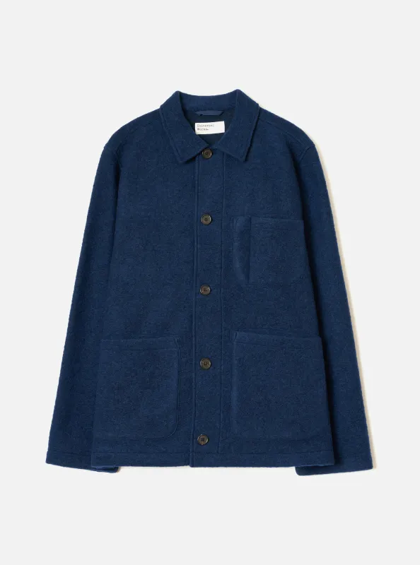 Indigo Wool Fleece Field Jacket made by Universal Works