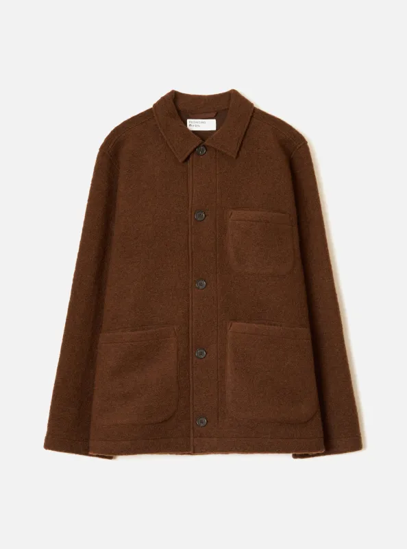 Cacao Wool Fleece Field Jacket made by Universal Works