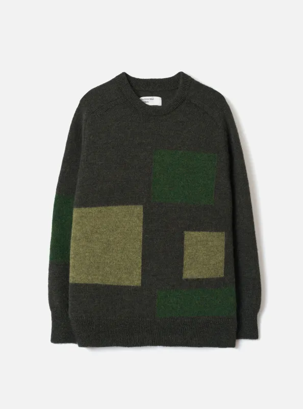 Olive British Wool Lyon Crew made by Universal Works