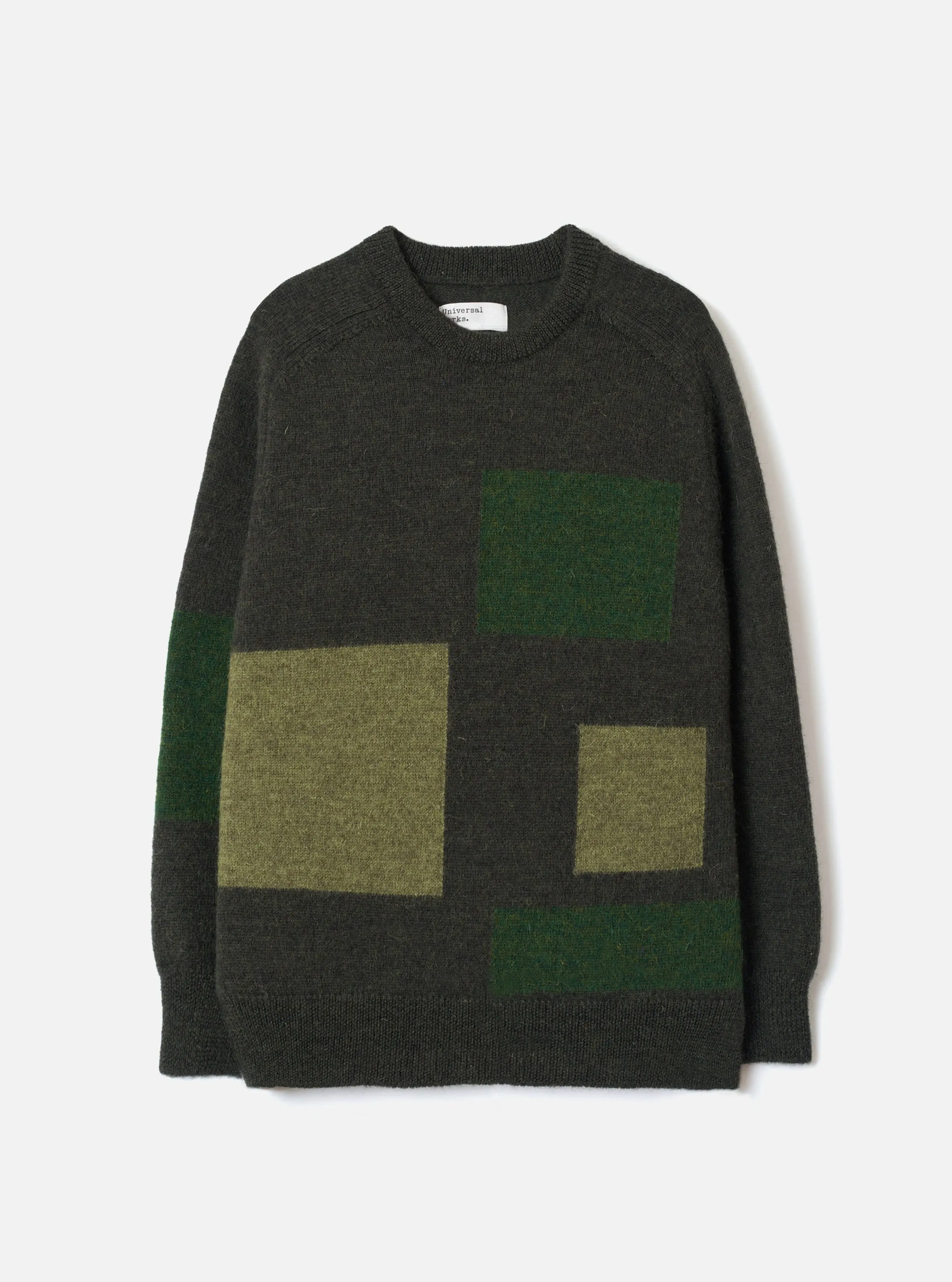 Olive British Wool Lyon Crew sold by Universal Works