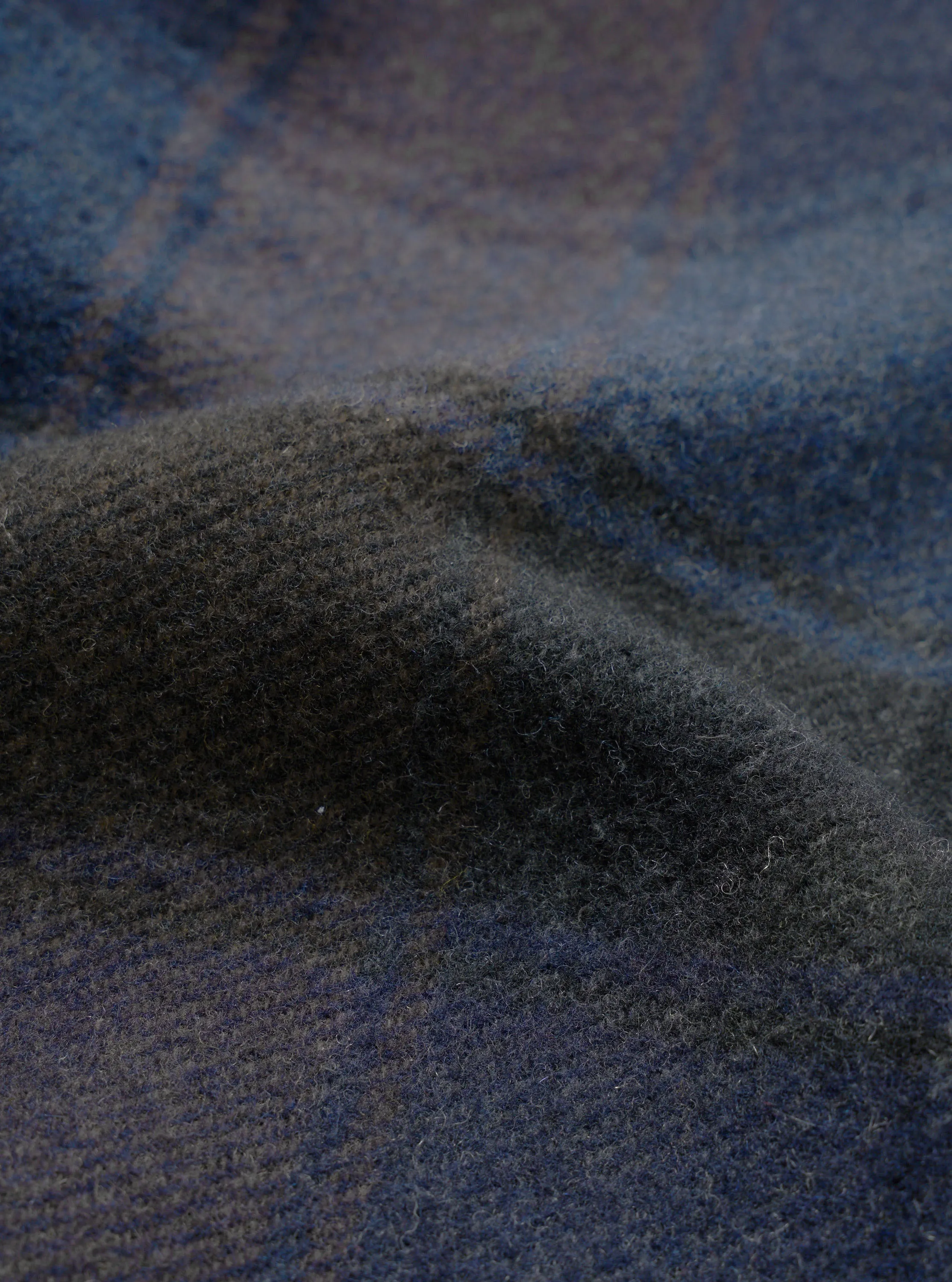 Navy/Brown Berlin Wool Check Account Coat sold by Universal Works product image thumbnail 4