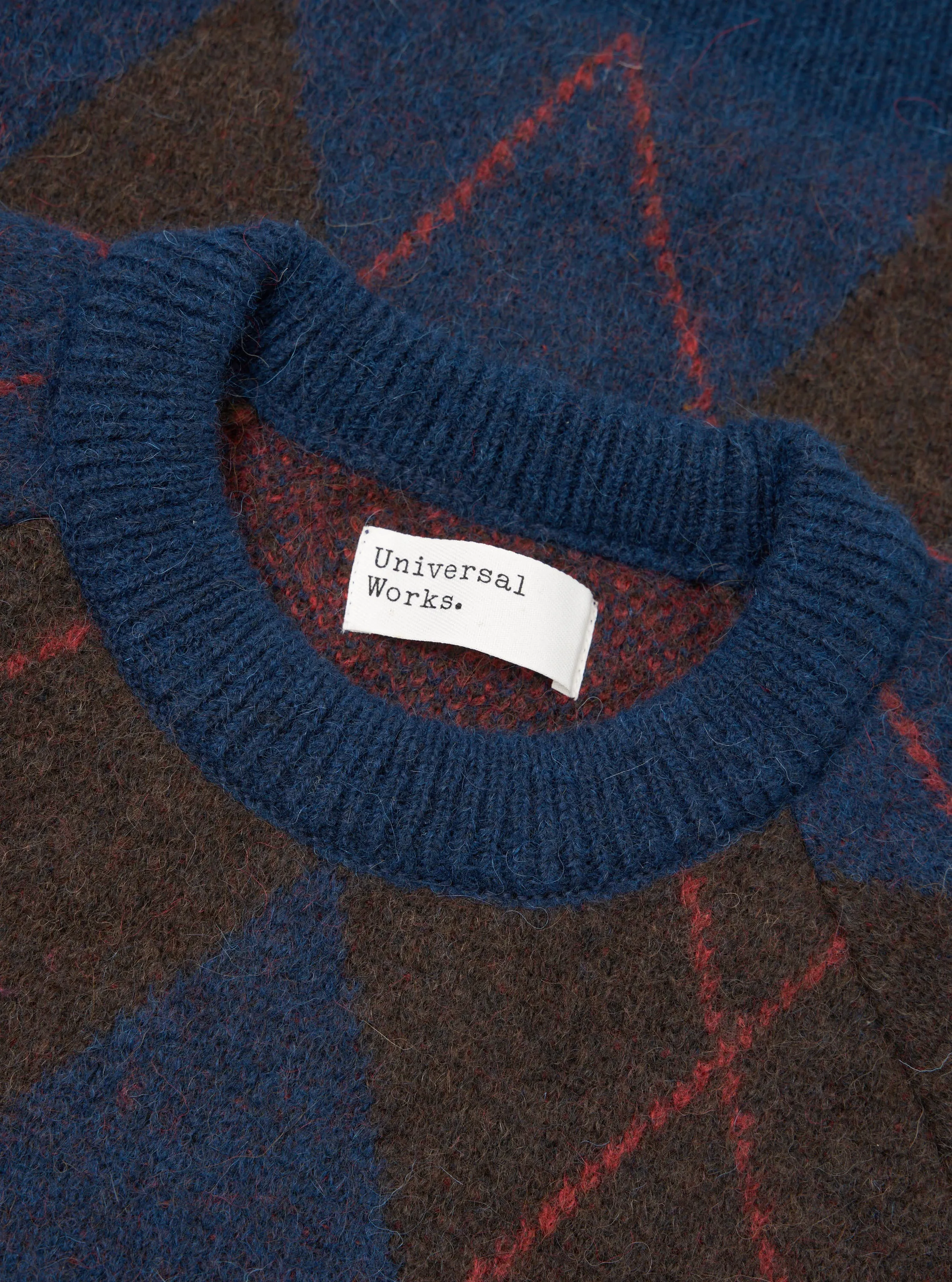 Navy Alpaca Argyle Lyon Crew sold by Universal Works product image thumbnail 4