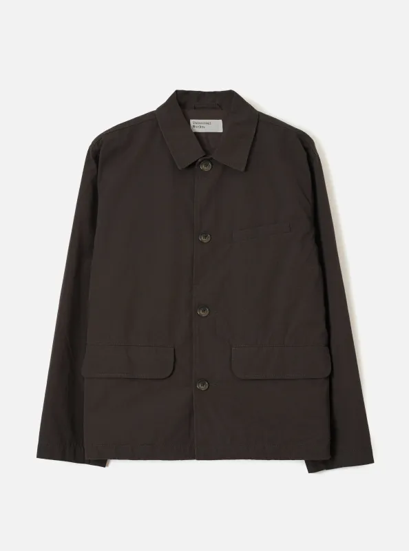 Brown Micro Canvas Warmus Jacket made by Universal Works
