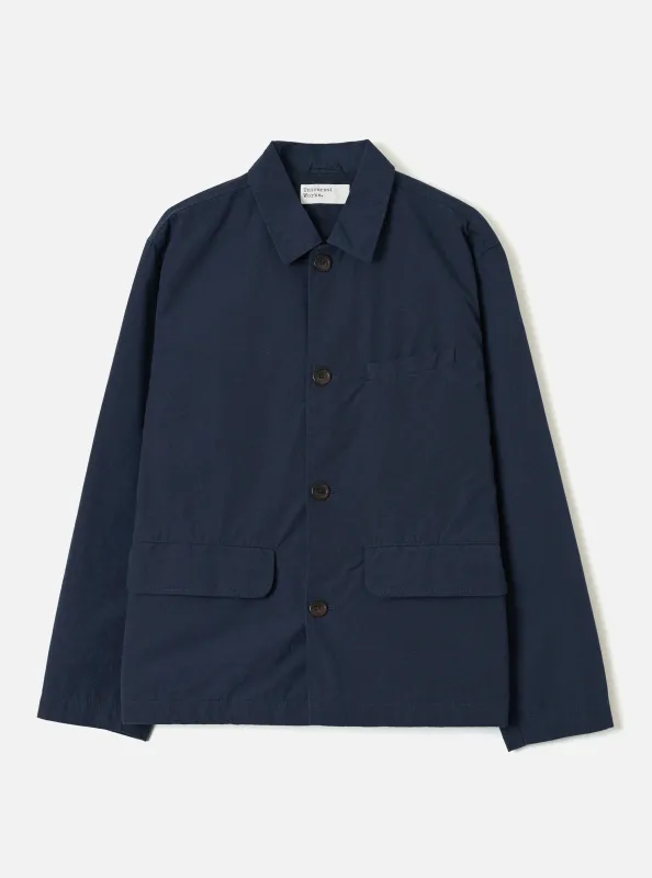 Navy Micro Canvas Warmus Jacket made by Universal Works
