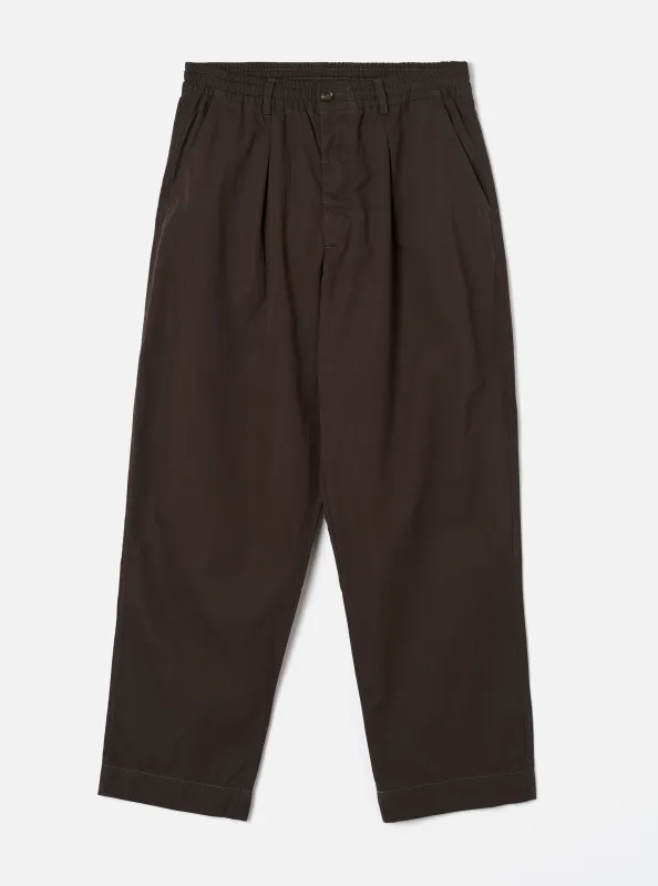 Brown Micro Canvas Oxford Pant made by Universal Works