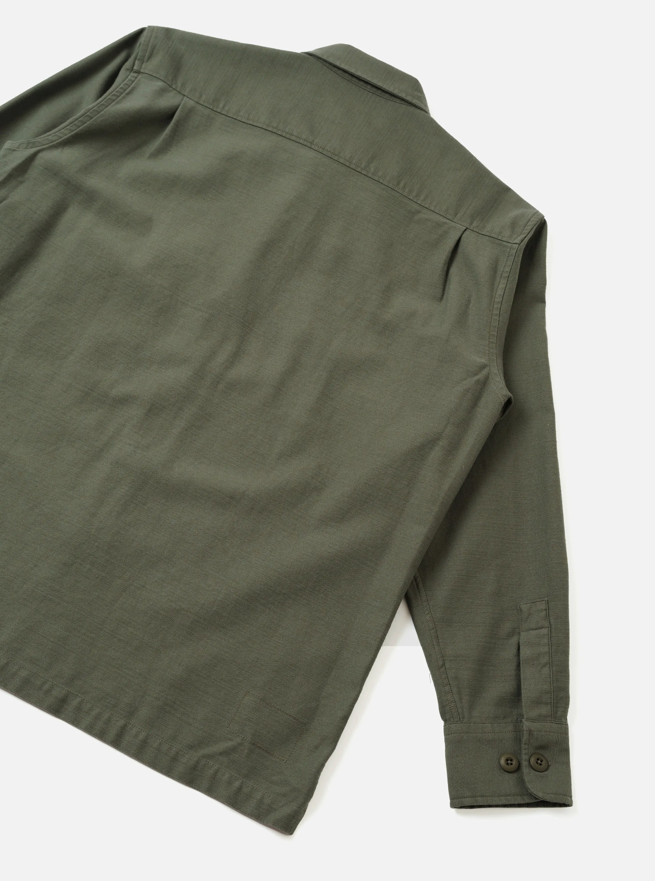 Olive Slub Sateen Fatigue Shirt sold by Universal Works product image thumbnail 3