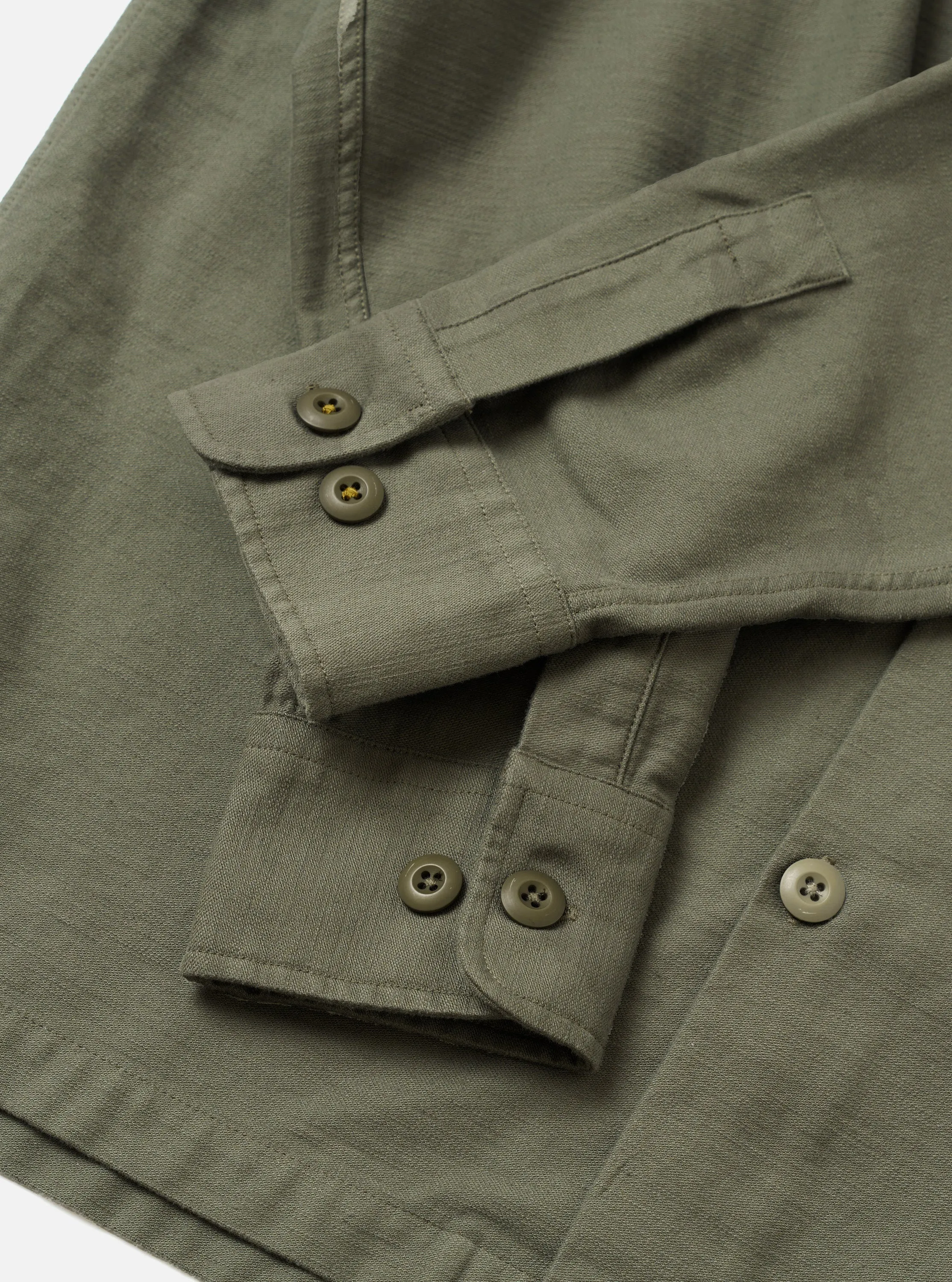 Olive Slub Sateen Fatigue Shirt sold by Universal Works product image thumbnail 4