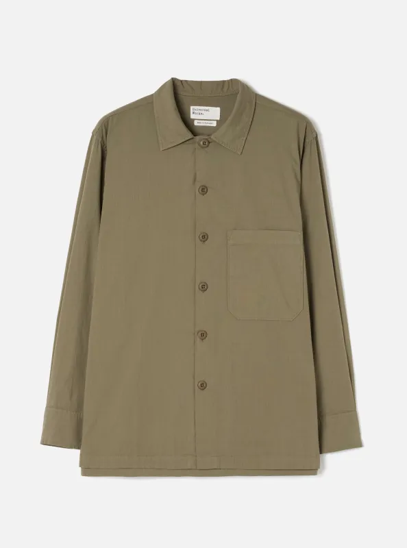 Olive Slub Shirting Fatigue Shirt made by Universal Works