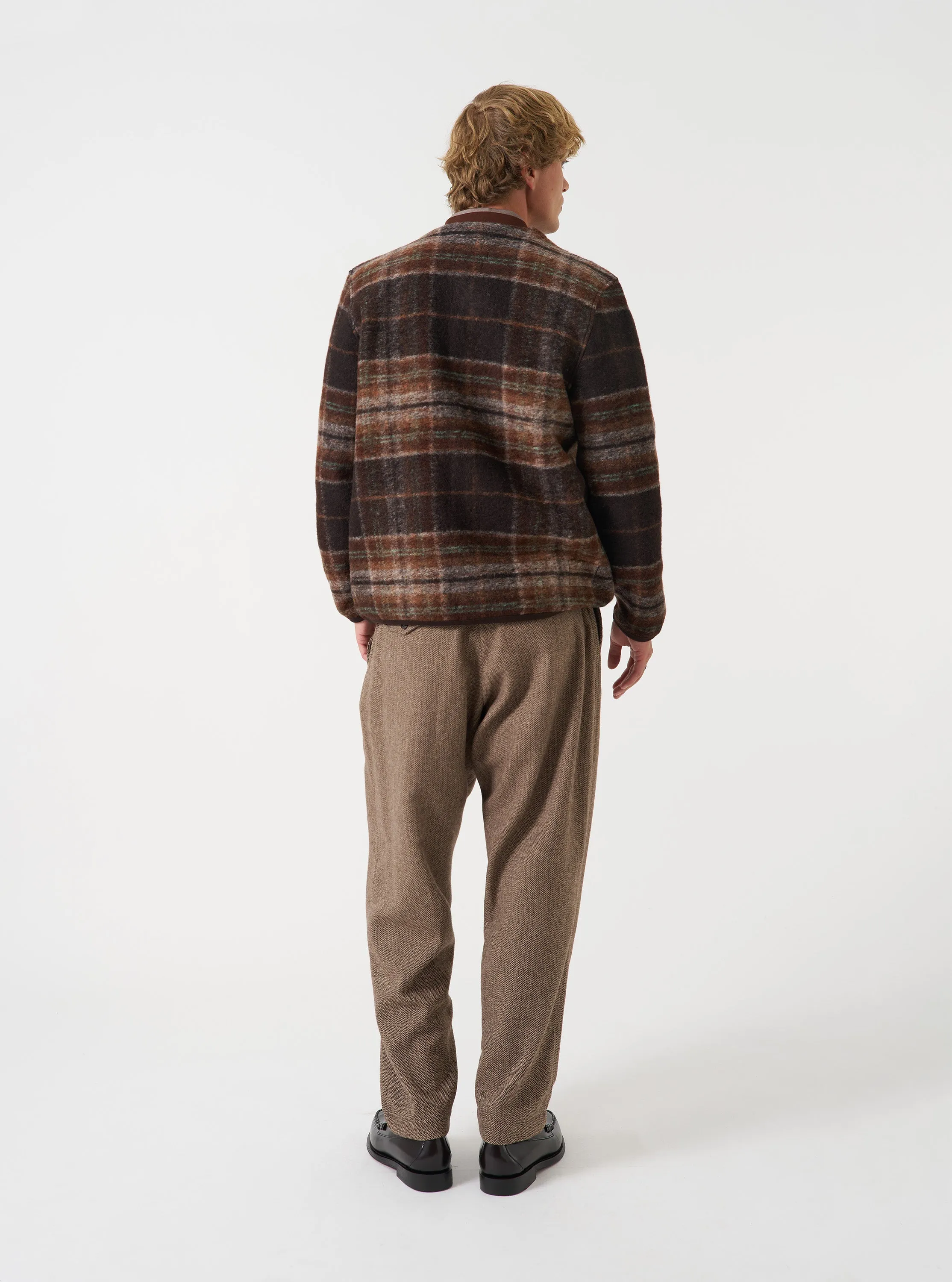 Brown Pino Wool Fleece Cardigan sold by Universal Works product image thumbnail 3