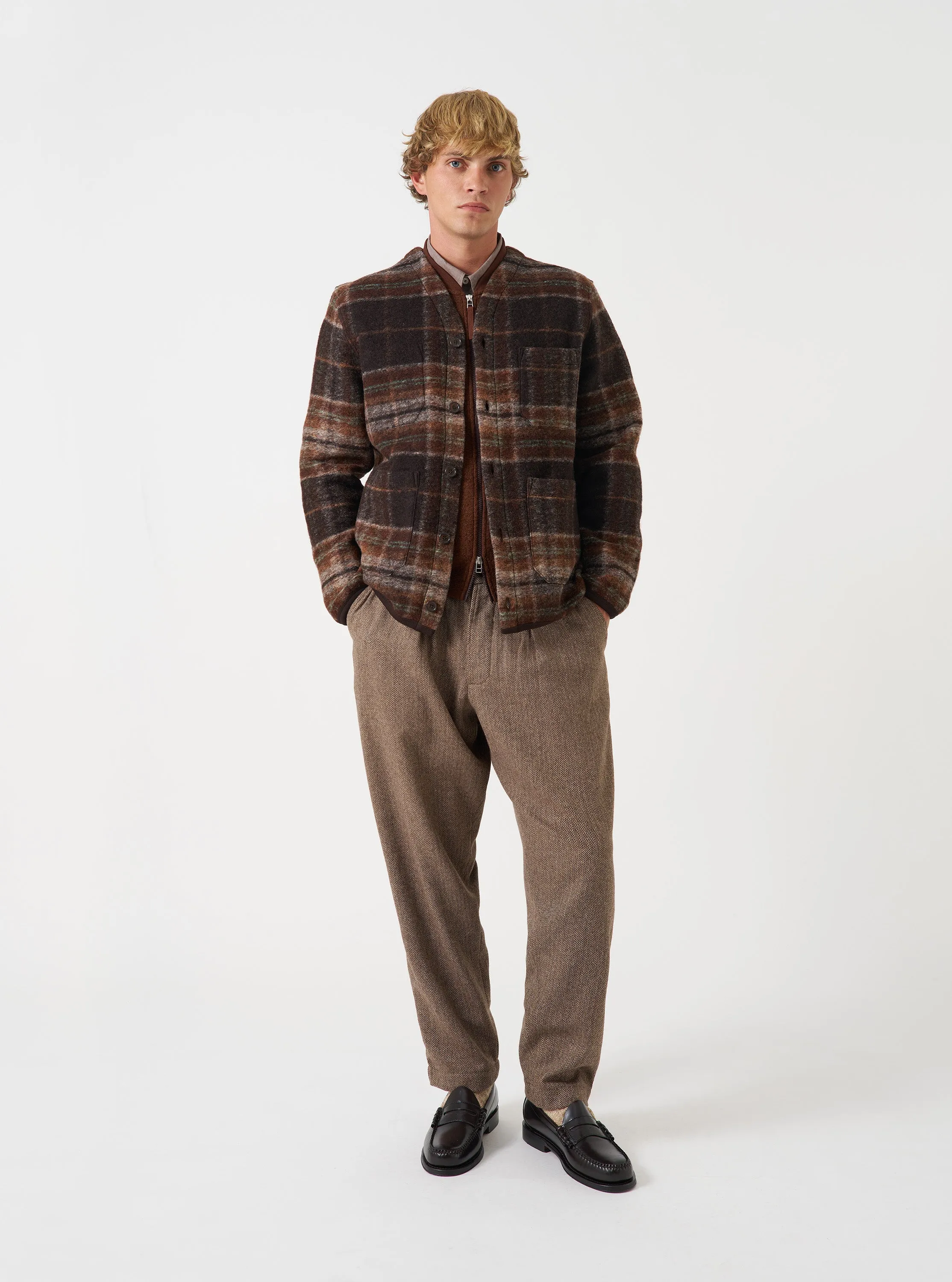 Brown Pino Wool Fleece Cardigan sold by Universal Works product image thumbnail 2