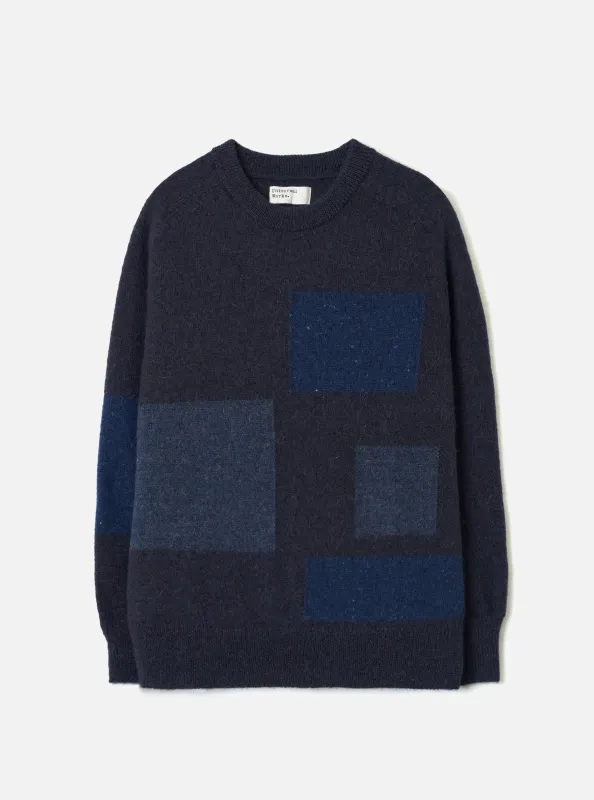 Navy British Wool Lyon Crew made by Universal Works